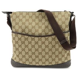 Borsa a Spalla e Borsa a Tracolla GUCCI GG Canvas Leather Marrone 145857