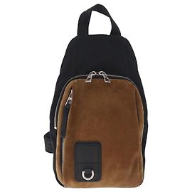 LOEWE Body Bag Suede BFLXFXSX01-1628 Brown Silver Auth RV038V - Jerrillo