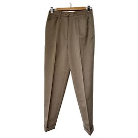 Autre Marque Pantalones clásicos beige en lana pura