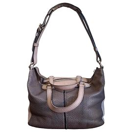 TOD'S - Bolso MIKY Hobo/Bauletto - Piel Martillada & Ante Marrón/Taupe - Y2K - Bolso de hombro