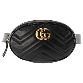 GUCCI - Bolso cinturón GG Marmont Gucci en piel lisa negra