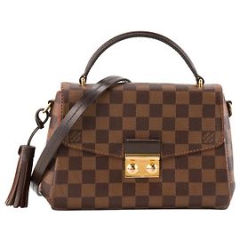 LOUIS VUITTON - Bolsa de ombro Croisette Louis Vuitton em tela revestida damier ébène