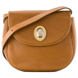 DIOR - Bolso de hombro Minaudière Dior en piel granulada marrón vintage