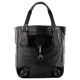 DIOR - Rebelle Dior Shopper aus glattem schwarzem Leder vintage