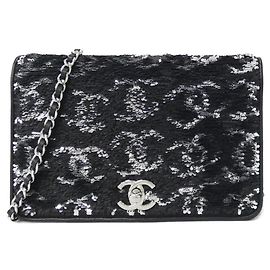 Portafoglio a catena con paillettes Chanel