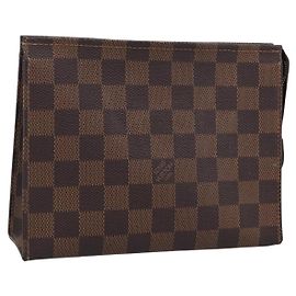LOUIS VUITTON Damier Ebene Poche Toilette 19 Pouch N47544 LV