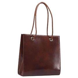 Cartier PANTHERE Tote Bag Lackleder Braun Silber