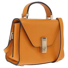 Valextra Micro Igide Bolso de Mano de Piel 2way Orange Silver