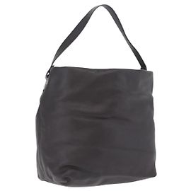 FENDI Shoulder Bag Leather Brown Silver
