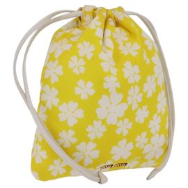 Miu Miu Bolso Pouch Nylon Amarillo