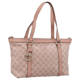 GUCCI GG Crystal Tote Bag Coated Canvas Pink Gold 141470