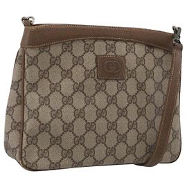 GUCCI GG Supreme Shoulder Bag PVC Beige