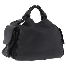Bottega Veneta Bolsa de Mão INTRECCIATO Couro Preto 144413