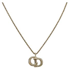 Christian Dior CD Logo Halskette Metall Goldfarben