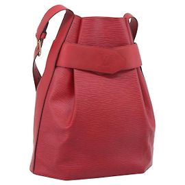 LOUIS VUITTON Epi Sac Depaule PM Shoulder Bag Red M80207 LV