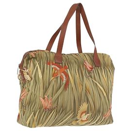 Salvatore Ferragamo Boston Bag Nylon Green Gold