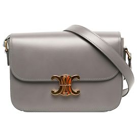 Céline Celine Gray Classique Shiny Calfskin Triomphe Crossbody