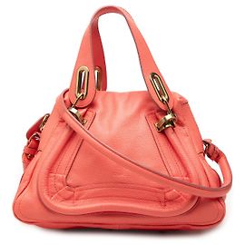 Chloé Paraty Kleine Satchel-Tasche aus Leder in Orange