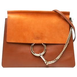 Chloé Faye Crossbody aus Kalbsleder und Wildleder braun Medium