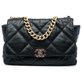 Chanel Black Maxi Lambskin 19 Flap