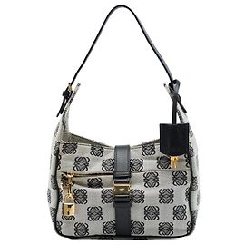 Bolsa de ombro LOEWE em tela Anagram cinza