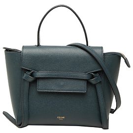 Céline Bolsa de cintura Celine Blue Nano em couro de bezerro granulado