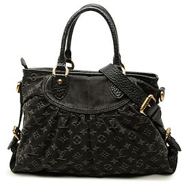 Louis Vuitton Black Monogram Denim Neo Cabby MM