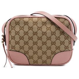Borsa a tracolla Gucci Bree in tela GG beige