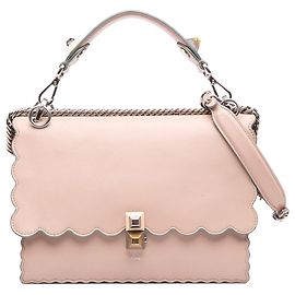 Borsa Kan I Satchel Fendi in pelle traforata rosa taglia Medium