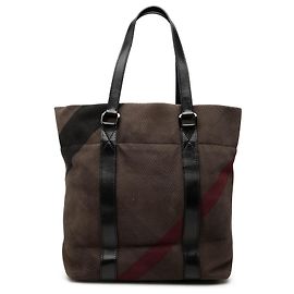 Burberry Brown Mega Check Canvas Tote