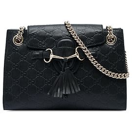 Borsa a tracolla Gucci Black Small Guccissima Emily