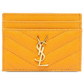 Autre Marque Tarjetero Saint Laurent Yellow Chevron Grain de Poudre Cassandre