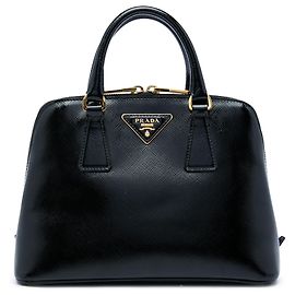 Prada Bolso Promenade Small de Saffiano Vernice Negro