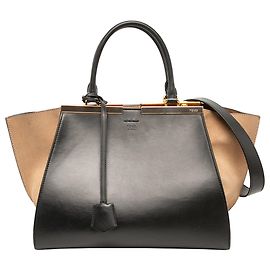 Fendi 3Jours Satchel mittel bicolore aus Kalbsleder und Wildleder schwarz
