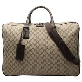 Sac de voyage Gucci Beige GG Supreme à double fermeture éclair