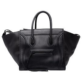 Céline Celine Phantom Luggage Shopper aus Leder in Schwarz Medium
