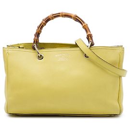 Bolso Gucci Bamboo Shopper Medium de piel de becerro amarillo