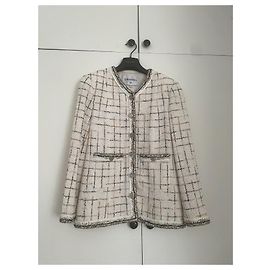 Chanel Tweedjacke 2017 Runway Weiß Schwarz Gold