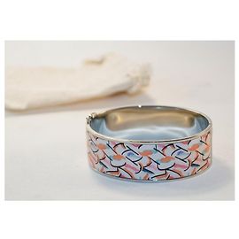 Christian Lacroix Bracciale rigido smaltato stampa astratta