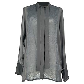 Valentino Garavani transparente Langarmbluse mit Halsschleife aus schwarzer Seide
