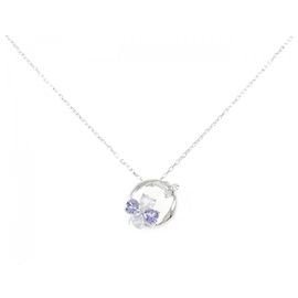 Autre Marque Collana Kumikyoku K10 Oro Bianco Fiore Pietra Colorata
