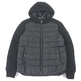 Autre Marque Jacob Cohen Sheepskin Knit Panel Hooded Jacket