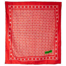Autre Marque SAINT LAURENT - Pañuelo Carré 80 Saint Laurent en seda roja y blanca