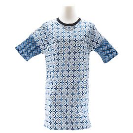 LOUIS VUITTON - Louis Vuitton T-Shirt-Kleid aus blau-weiß monogrammiertem Baumwollstoff (S)