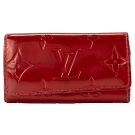 LOUIS VUITTON - Pochette 4 Clés Louis Vuitton en cuir verni rouge vintage