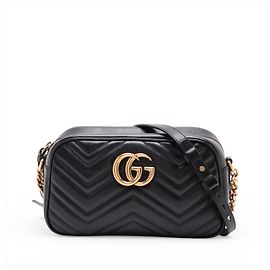 Gucci Borsa Camera GG Marmont Small in pelle matelassé Nera