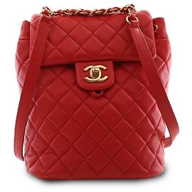 Kleiner Chanel Urban Spirit Rucksack aus rotem Lammleder