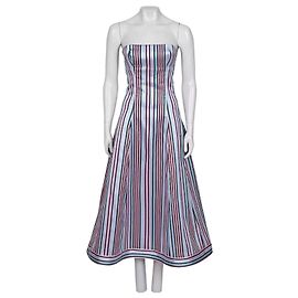 Autre Marque Natasha Zinko Striped Fitted Dress with Gold Hardware Sz.38 Pre-owned