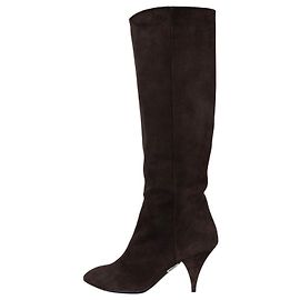 Autre Marque Saint Laurent Botas altas de cuña en ante marrón Sz.38 de segunda mano