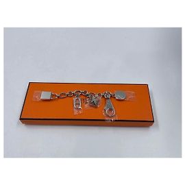 Hermès Olga Bag Charm aus silberfarbenem Metall